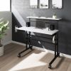 Techni Mobili Rolling Writing Desk with Height Adjustable Desktop and Moveable Shelf; White