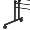 Techni Mobili Rolling Writing Desk with Height Adjustable Desktop and Moveable Shelf; White