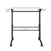 Techni Mobili Rolling Writing Desk with Height Adjustable Desktop and Moveable Shelf; White